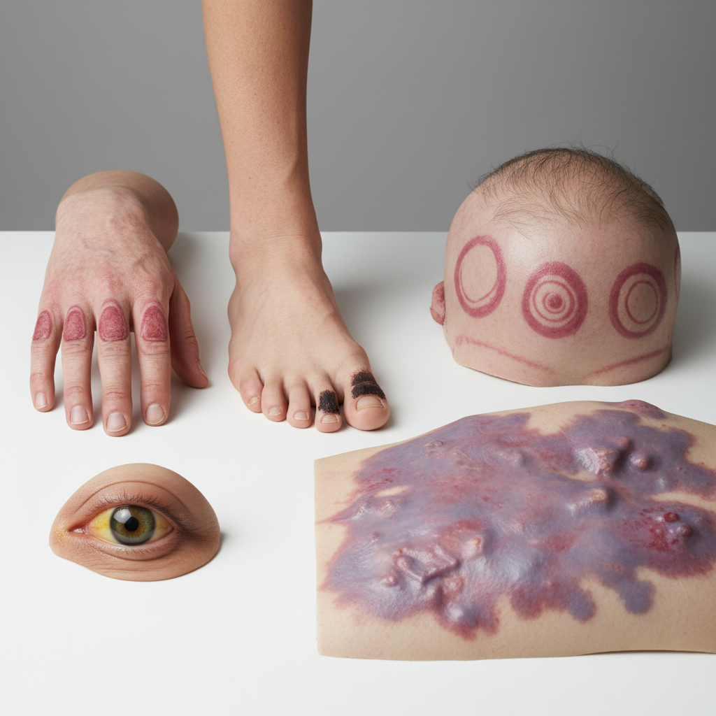 Kiti specifiniai išoriniai ligos požymiai