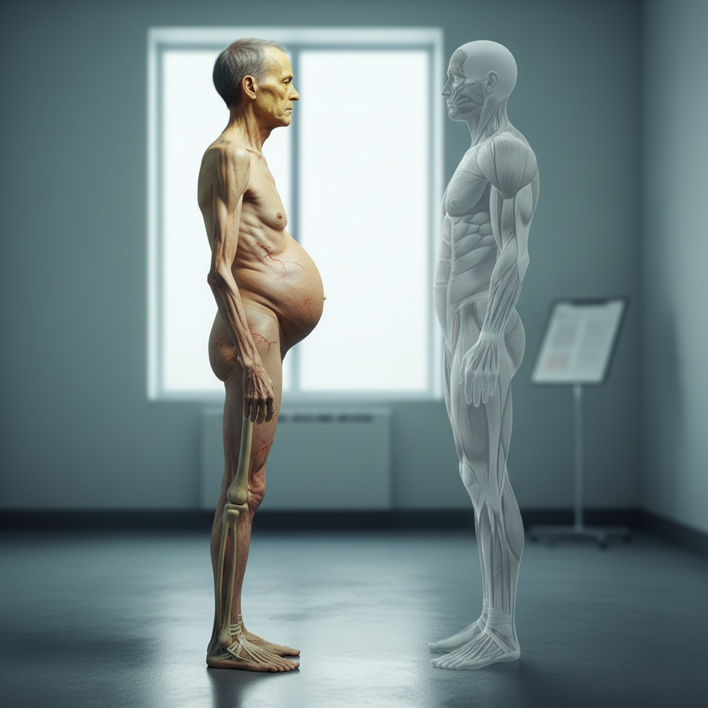 Pilvo ir galūnių pokyčiai progresuojant cirozei