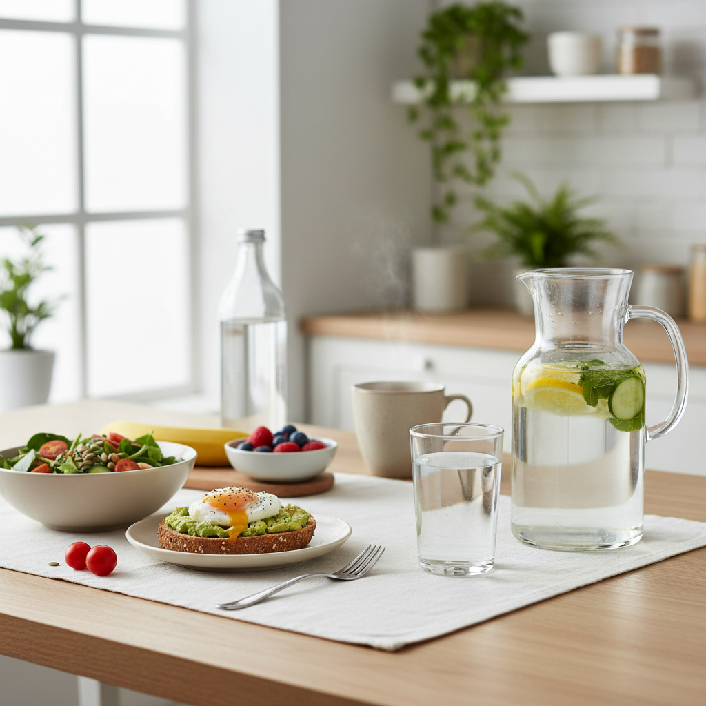 Subalansuota mityba ir pakankamas skysčių vartojimas