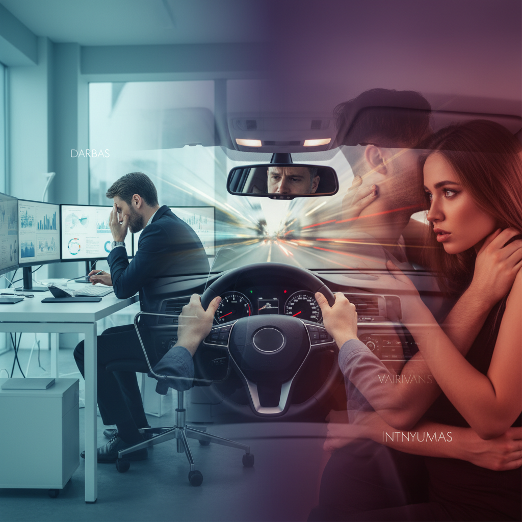 Darbas, vairavimas ir intymumas